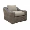 Armen Living Verano 4 Piece Outdoor Patio Furniture Set in Wicker and Acacia Wood with Taupe Cushions Chair Front - Armen Living Verano 4 Piece Outdoor Patio Furniture Set in Wicker and Acacia Wood with Taupe Cushions Chair Front