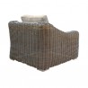 Armen Living Verano 4 Piece Outdoor Patio Furniture Set in Wicker and Acacia Wood with Taupe Cushions Chair Back