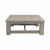 Armen Living Verano 4 Piece Outdoor Patio Furniture Set in Wicker and Acacia Wood with Taupe Cushions Table  - Armen Living Verano 4 Piece Outdoor Patio Furniture Set in Wicker and Acacia Wood with Taupe Cushions Table 