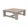 Armen Living Verano 4 Piece Outdoor Patio Furniture Set in Wicker and Acacia Wood with Taupe Cushions Table Side