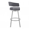 Armen Living Chelsea Faux Leather and Silver Metal Bar Stool 004
