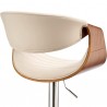 Armen Living Gionni Adjustable Swivel Cream Faux Leather and Walnut Wood Bar Stool with Chrome Base