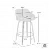 Armen Living Alec 30" Bar  Height Swivel Brown Faux Leather and Walnut Wood Bar Stool