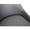 Armen Living Alec 26" Counter Height Swivel Grey Faux Leather and Black Wood Bar Stool