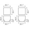 Arzon Coffee Table Set Bronze - Dimensions