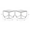 Arzon Coffee Table Set Bronze - Table Dimensions - Arzon Coffee Table Set Bronze - Table Dimensions