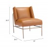Zuo Modern Atlanta Accent Chair Brown- Angled View