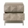 Essentials For Living Atlas 2-Drawer Nightstand - Natural Gray Acacia, Brushed Stainless Steel - Front Opened Angle - Essentials For Living Atlas 2-Drawer Nightstand - Natural Gray Acacia, Brushed Stainless Steel - Front Opened Angle