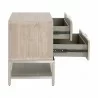 Essentials For Living Atlas 2-Drawer Nightstand - Natural Gray Acacia, Brushed Stainless Steel - Side Opened Angle - Essentials For Living Atlas 2-Drawer Nightstand - Natural Gray Acacia, Brushed Stainless Steel - Side Opened Angle
