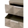 Essentials For Living Atlas 2-Drawer Nightstand - Natural Gray Acacia, Brushed Stainless Steel - Side Closeup Opened Angle