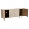 Essentials For Living Axel Atticus Media Sideboard - Angled with Cabinet Opened