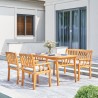 Vifah Kapalua Honey Nautical 4-Piece Wooden Outdoor Dining Set with Bench, Side Angle