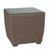 Woodard Augusta Wicker Woven Square End Table - Angled View - Woodard Augusta Wicker Woven Square End Table - Angled View