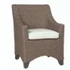 Woodard Augusta Wicker Dining Arm Chair - Angled - Woodard Augusta Wicker Dining Arm Chair - Angled