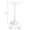 Auray Bar Table in White- table dimension