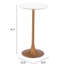 Auray Bar Table in White&Gold- Table dimension