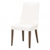 Aurora Dining Chair - Alabaster and Walnut - Angled View
