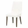 Aurora Dining Chair - Alabaster and Walnut - Angled View - Aurora Dining Chair - Alabaster and Walnut - Angled View