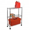 Oceanstar 3-Tier Shelving All-Purpose Utility Cart, Chrome - With Items