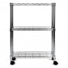 Oceanstar 3-Tier Shelving All-Purpose Utility Cart, Chrome - Long Side