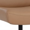 Sunpan Karson Swivel Lounge Chair in Linea Wood Leather - Seat Closeup Angle