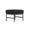 Azzurro Living Avalon Ottoman With Matte Charcoal Aluminum Frame And Lava Gray All-Weather Rope - Angled
