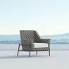 Azzurro Avalon Club Chair In Matte Charcoal Aluminum With Lava Gray All-Weather Rope - Lifestyle - Azzurro Avalon Club Chair In Matte Charcoal Aluminum With Lava Gray All-Weather Rope - Lifestyle