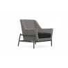 Azzurro Avalon Club Chair In Matte Charcoal Aluminum With Lava Gray All-Weather Rope - Angled