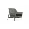 Azzurro Avalon Club Chair In Matte Charcoal Aluminum With Lava Gray All-Weather Rope - Angled - Azzurro Avalon Club Chair In Matte Charcoal Aluminum With Lava Gray All-Weather Rope - Angled