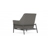 Azzurro Avalon Club Chair In Matte Charcoal Aluminum With Lava Gray All-Weather Rope - Back Angled