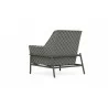 Azzurro Avalon Club Chair In Matte Charcoal Aluminum With Lava Gray All-Weather Rope - Back Angled - Azzurro Avalon Club Chair In Matte Charcoal Aluminum With Lava Gray All-Weather Rope - Back Angled