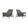 Azzurro Avalon Club Chair In Matte Charcoal Aluminum With Lava Gray All-Weather Rope - 2 Sets