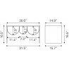 Aveiro Coffee Table Copper & Black - Dimensions