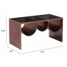 Aveiro Coffee Table Copper & Black - Table Dimensions