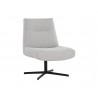 Sunpan Karson Swivel Lounge Chair in Light Grey - Front Side Angle