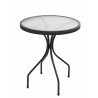 AZ Patio Heaters Three Piece Patio Set in Dark Brown Wicker - Table in Front Angle