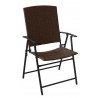 AZ Patio Heaters Three Piece Patio Set in Dark Brown Wicker - Chair in Front Angle