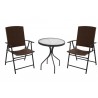 AZ Patio Heaters Three Piece Patio Set in Dark Brown Wicker - Set in Front Angle
