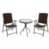 AZ Patio Heaters Three Piece Patio Set in Dark Brown Wicker - Set in Front Angle - AZ Patio Heaters Three Piece Patio Set in Dark Brown Wicker - Set in Front Angle