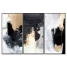 Whiteline Modern Living Inez 3-Piece 48"x28" (each) Canvas Wall Art With Black PS Frame