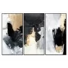 Whiteline Modern Living Inez 3-Piece 48"x28" (each) Canvas Wall Art With Black PS Frame - Whiteline Modern Living Inez 3-Piece 48"x28" (each) Canvas Wall Art With Black PS Frame