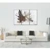 hiteline Modern Living Freya 3-Piece 48"x28" (each) Canvas Wall Art With Black PS Frame - Lifestyle - hiteline Modern Living Freya 3-Piece 48"x28" (each) Canvas Wall Art With Black PS Frame - Lifestyle