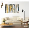 Whiteline Modern Living Oro 3-Piece 48"x28" (each) Canvas Wall Art With Black PS Frame - Lifestyle
