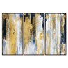 Whiteline Modern Living Oro 3-Piece 48"x28" (each) Canvas Wall Art With Black PS Frame