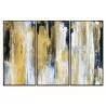 Whiteline Modern Living Oro 3-Piece 48"x28" (each) Canvas Wall Art With Black PS Frame - Whiteline Modern Living Oro 3-Piece 48"x28" (each) Canvas Wall Art With Black PS Frame