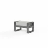 Redondo Ottoman in Cast Silver, No Welt - Front Side Angle - Redondo Ottoman in Cast Silver, No Welt - Front Side Angle