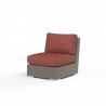 Coronado Armless Club Chair in Canvas Henna w/ Self Welt - Front Side Angle