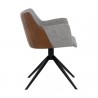 Sunpan Griffin Swivel Dining Armchair in November Grey - Bravo Cognac - Side Angle