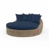 Havana Ottoman in Spectrum Indigo w/ Self Welt - Front Side Angle - Havana Ottoman in Spectrum Indigo w/ Self Welt - Front Side Angle