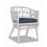 Dana Rope Dining Chair in Spectrum Indigo w/ Self Welt - Front Side Angle